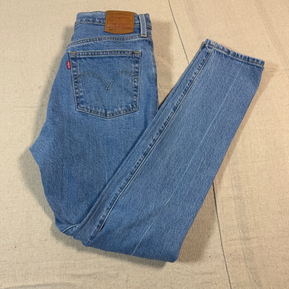 Levi's Premium‎ 501 S Skinny Jeans Men W30 L32 Blue Button Fly Denim